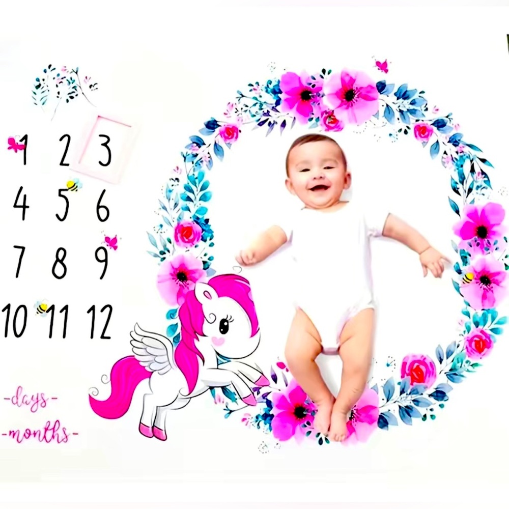 👑Babygirl 👑capture memories with newborn milestone blanket